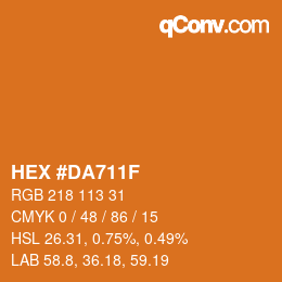 カラーコード: HEX #DA711F | qconv.com