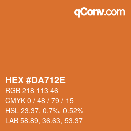 Color code: HEX #DA712E | qconv.com