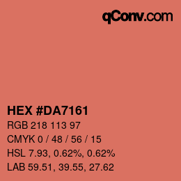 Color code: HEX #DA7161 | qconv.com