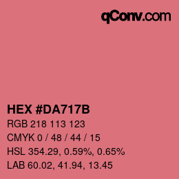 Color code: HEX #DA717B | qconv.com