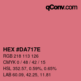 Color code: HEX #DA717E | qconv.com