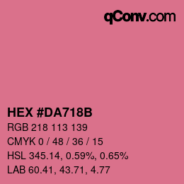 Color code: HEX #DA718B | qconv.com