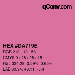 Color code: HEX #DA719E | qconv.com