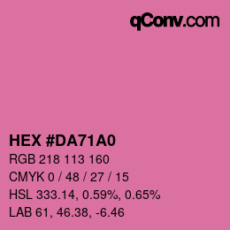 カラーコード: HEX #DA71A0 | qconv.com