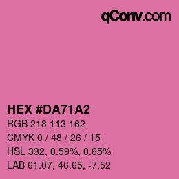 颜色代码: HEX #DA71A2 | qconv.com