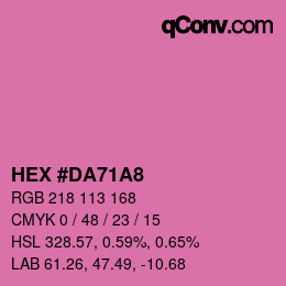 Farbcode: HEX #DA71A8 | qconv.com