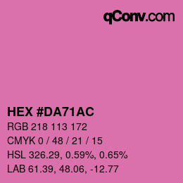 Color code: HEX #DA71AC | qconv.com