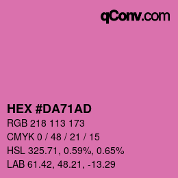 Color code: HEX #DA71AD | qconv.com