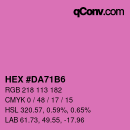 カラーコード: HEX #DA71B6 | qconv.com