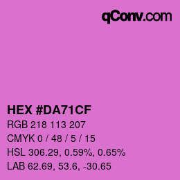 カラーコード: HEX #DA71CF | qconv.com