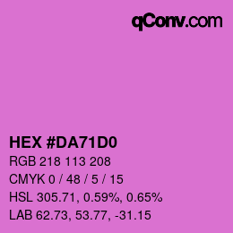 Color code: HEX #DA71D0 | qconv.com