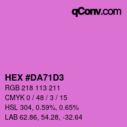 Farbcode: HEX #DA71D3 | qconv.com