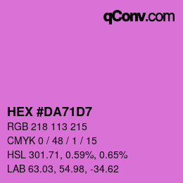 Color code: HEX #DA71D7 | qconv.com