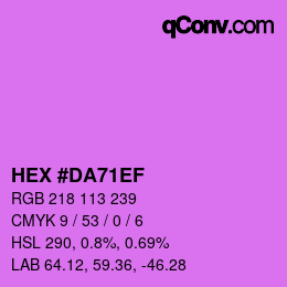 Color code: HEX #DA71EF | qconv.com
