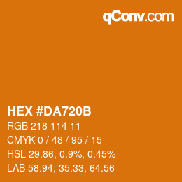 Color code: HEX #DA720B | qconv.com