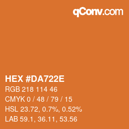 Color code: HEX #DA722E | qconv.com