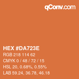 Color code: HEX #DA723E | qconv.com