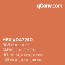 カラーコード: HEX #DA724D | qconv.com