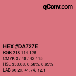Color code: HEX #DA727E | qconv.com