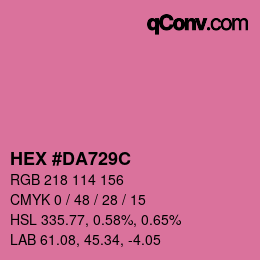 Color code: HEX #DA729C | qconv.com