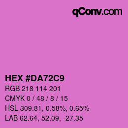 Color code: HEX #DA72C9 | qconv.com