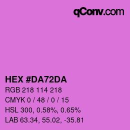 颜色代码: HEX #DA72DA | qconv.com