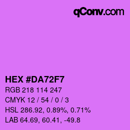 Color code: HEX #DA72F7 | qconv.com