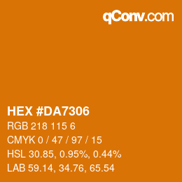 Color code: HEX #DA7306 | qconv.com