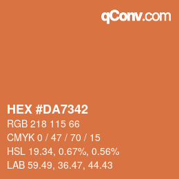 Color code: HEX #DA7342 | qconv.com