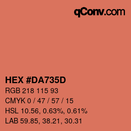 颜色代码: HEX #DA735D | qconv.com