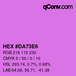 Color code: HEX #DA73E6 | qconv.com