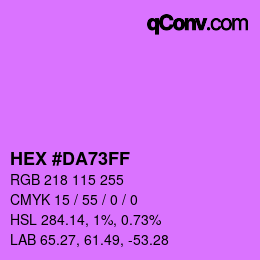 Color code: HEX #DA73FF | qconv.com