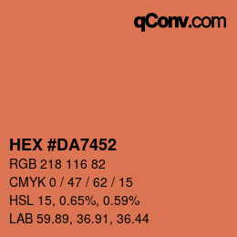 Color code: HEX #DA7452 | qconv.com