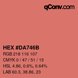 カラーコード: HEX #DA746B | qconv.com