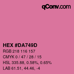 Color code: HEX #DA749D | qconv.com