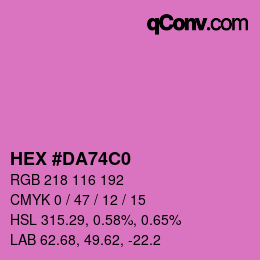 Color code: HEX #DA74C0 | qconv.com