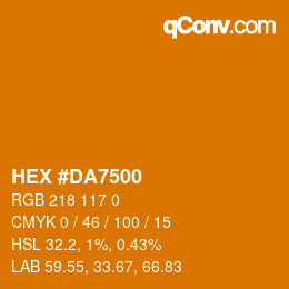 Color code: HEX #DA7500 | qconv.com