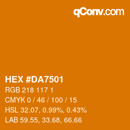 Color code: HEX #DA7501 | qconv.com