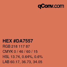 Color code: HEX #DA7557 | qconv.com
