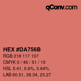カラーコード: HEX #DA756B | qconv.com