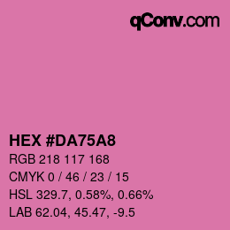 カラーコード: HEX #DA75A8 | qconv.com