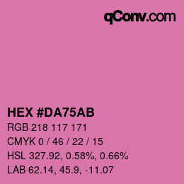 Color code: HEX #DA75AB | qconv.com