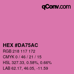 カラーコード: HEX #DA75AC | qconv.com