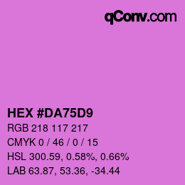 Color code: HEX #DA75D9 | qconv.com