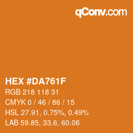 カラーコード: HEX #DA761F | qconv.com