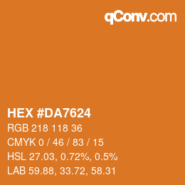 カラーコード: HEX #DA7624 | qconv.com