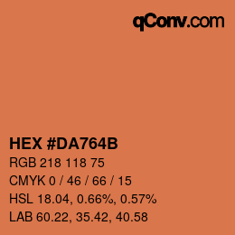 Código de color: HEX #DA764B | qconv.com