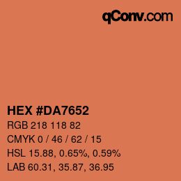 Color code: HEX #DA7652 | qconv.com