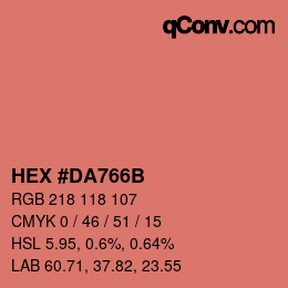 カラーコード: HEX #DA766B | qconv.com