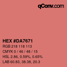 Color code: HEX #DA7671 | qconv.com